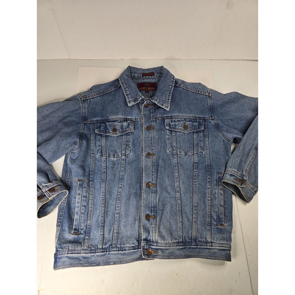 Vintage Stony‎ River Denim Jacket Men's Size L Large Truckers Jacket Hong Kong
